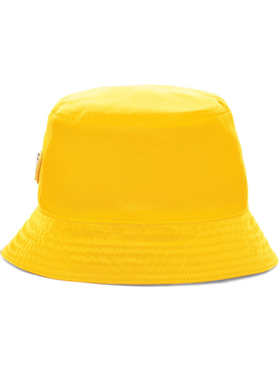 Prada Logo Bucket Hat In Yellow