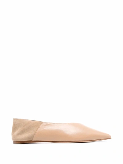 Studio Amelia Pointed-toe Ballerina Shoes In Neutrals