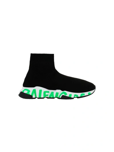 Balenciaga Speed Lt Sneakers In Black And Green