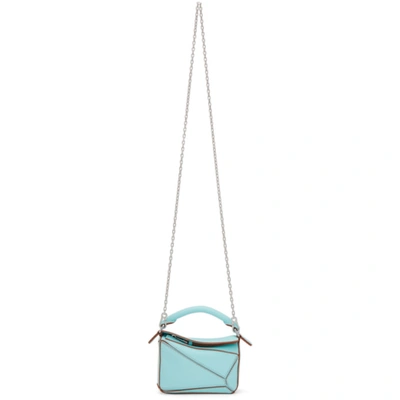 Loewe Blue Nano Puzzle Bag In Pacific Aqua