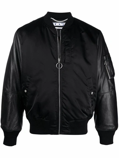 Off-white Men's Omja071s21lea0011001 Black Cotton Outerwear Jacket