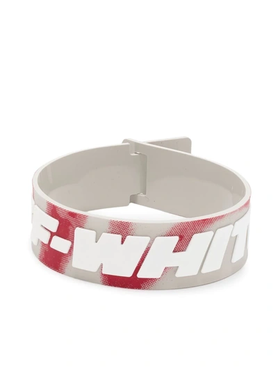 Off-white Logo Camouflage Print Bracelet In Weiss