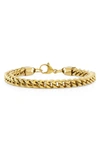 Hmy Jewelry 18k Gold Plated Stainless Steel Curb Chain Bracelet In Yellow