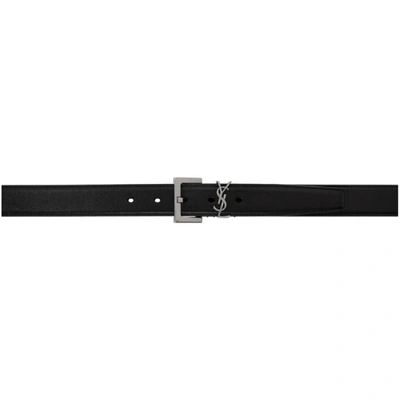 Saint Laurent Black Square Monogramme Belt In 1000 Black