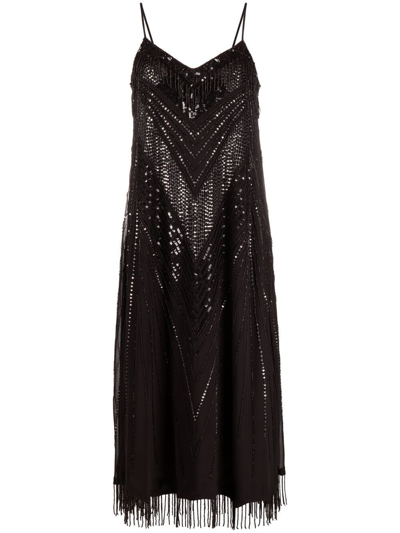Twinset Embellished Flared Dress In Black