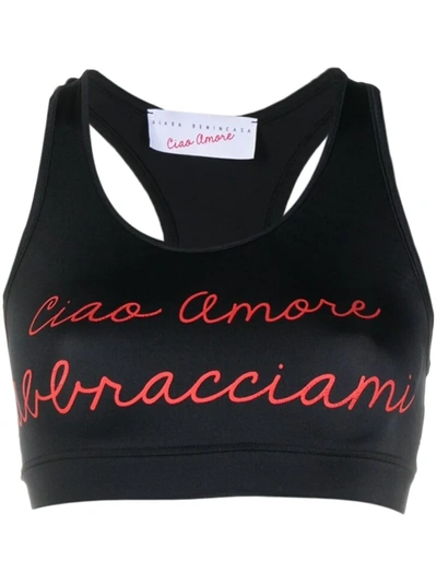 Giada Benincasa Ciao Amore Cropped Tank Top In Black