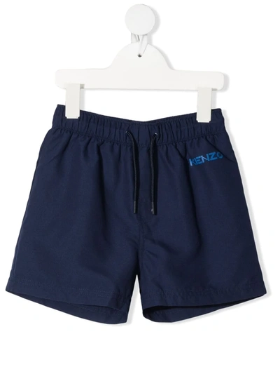 Kenzo Logo-print Swim Shorts In Blue