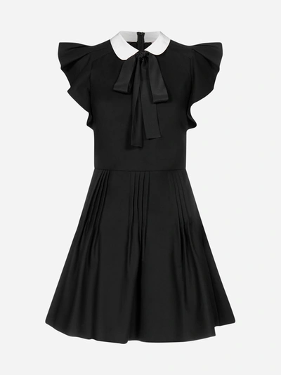Red Valentino Bow-detail Stretch Cotton Dress