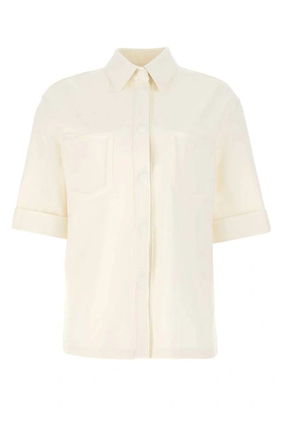 Fendi Ivory Cotton Shirt  Nd  Donna 40 In White
