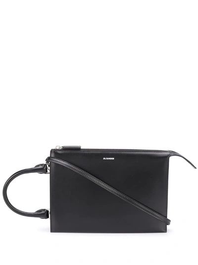 Jil Sander Tootie Small Side Zip Top-handle Bag In Black