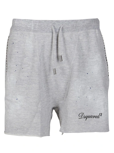 Dsquared2 Stud Embellished Drawstring Shorts In Grey
