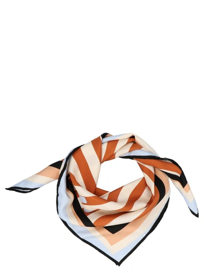 Fendi Logo Printed Striped Scarf In Multi