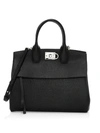 Ferragamo Studio Top Handle Satchel Bag In Nero