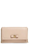 Ferragamo Mini Vara Leather Crossbody Bag In Beige