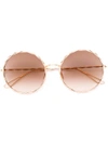 Elie Saab Round Framed Sunglasses In Metallic
