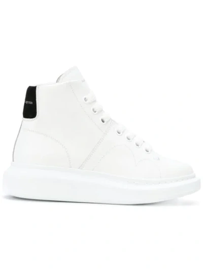 Alexander Mcqueen 'larry' Chunky Outsole Leather High Top Sneakers In White/blk