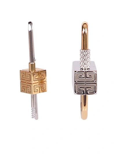 Givenchy Asymmetrical Lock Earrings In Multi