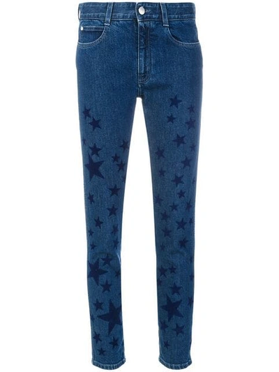 Stella Mccartney Organic Cotton Jeans With Star Print In Blue