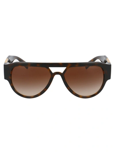 Versace Eyewear Pilot Frame Sunglasses In Brown