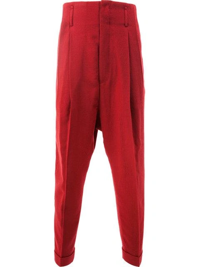 Haider Ackermann Drop-crotch Tailored Trousers In Red