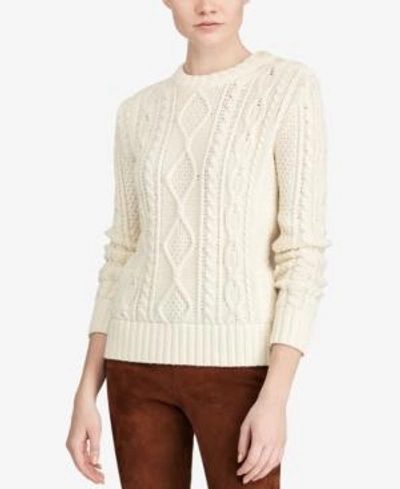 Polo Ralph Lauren Knit Button-shoulder Sweater In Cream