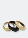Soko Mixed Material Fanned Ring Stack In Black