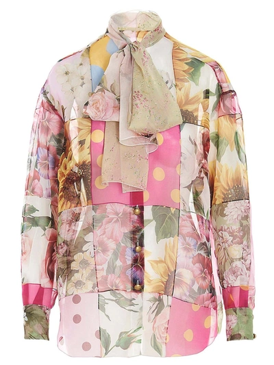 Dolce & Gabbana Patchwork Shirt In Multicolor In Multicolour
