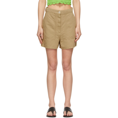 Loewe + Paula's Ibiza Linen And Cotton-blend Shorts In Sand