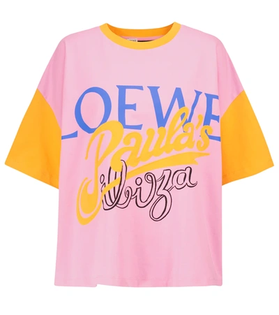 Loewe + Paula's Ibiza Appliquéd Printed Cotton-jersey T-shirt In Pink