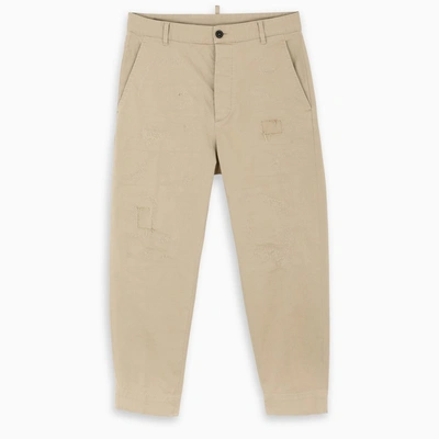 Dsquared2 Beige Vintage Effect Trousers