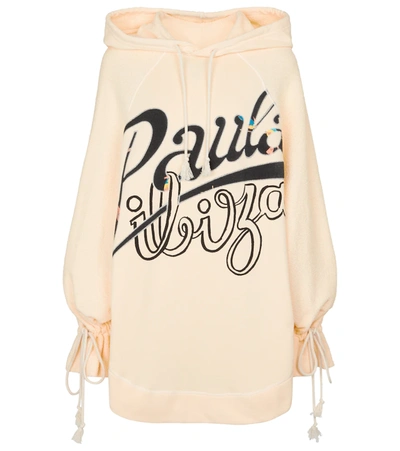 Loewe + Paula's Ibiza Oversized Printed French Cotton-terry And Jersey Hoodie In White