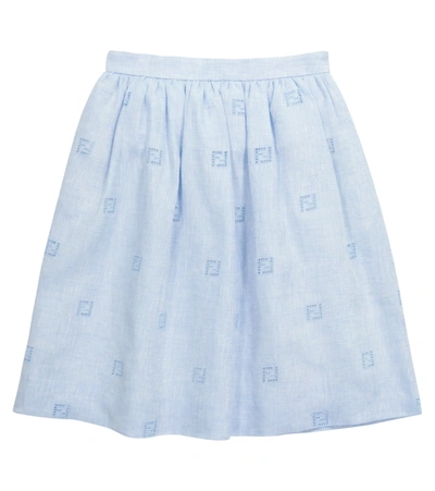 Fendi Kids' Little Girl's & Girl's Linen Skirt In Sky Blue