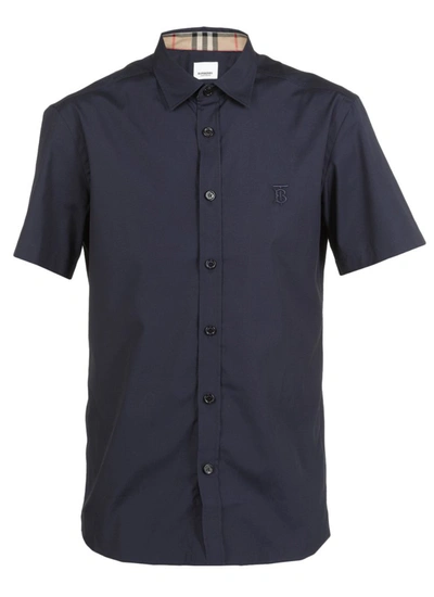 Burberry Vintage Check Collar Shirt In Navy