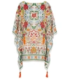 Tory Burch Tropical Print Cotton & Silk Cover-up Caftan In Multicolour