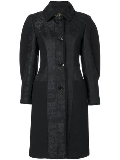 Etro Paisley Puff-sleeve Coat In Black