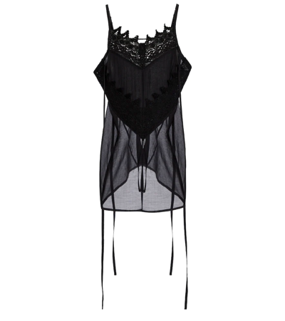 Loewe X Paula's Ibiza Camisole Top W/ Macrame Trim In Black