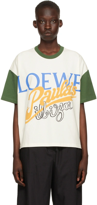 Loewe Logo棉质平纹针织大廓型t恤 In White