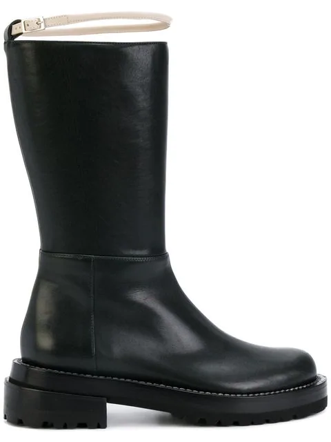Marni Contrast Strap Mid-calf Boots In Black | ModeSens