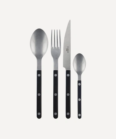 Sabre Bistrot Vintage Four-piece Stainless Steel Cutlery Set In Black