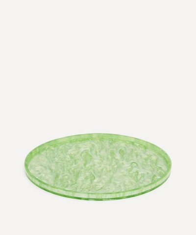 Aeyre Home Oval Resin Tray In Green