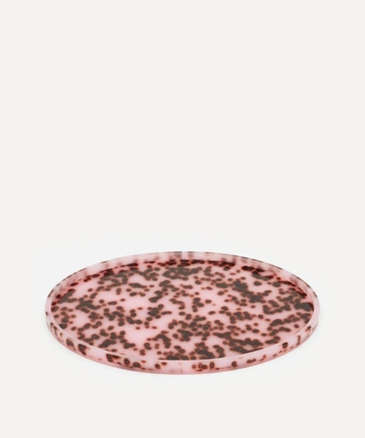 Aeyre Home Oval Resin Tray In Pink