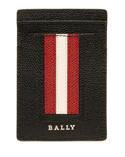 Bally Men's Trainspotting Leather Card Case W/ Money Clip In Black