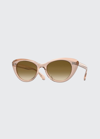 Oliver Peoples Mirrored Acetate Cat-eye Sunglasses In Pink/brown Gradient