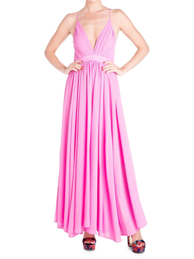 Meghan La Enchanted Garden Maxi Dress In Bubble Gum