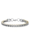 Hmy Jewelry Stainless Steel Curb Chain Bracelet In Two Tone