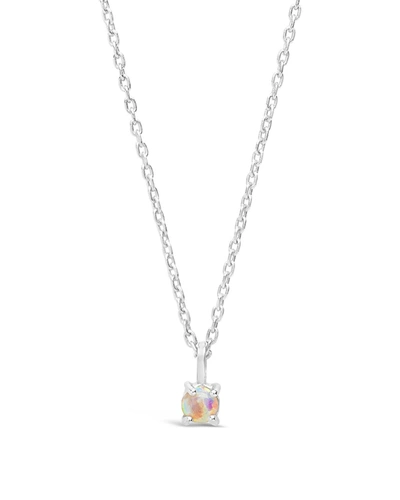Sterling Forever Sterling Silver Mini Simulated Opal Pendant Necklace