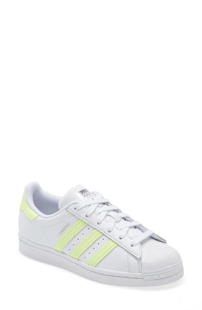 Adidas Originals Superstar Sneaker In Ftwr White/ Yellow/ Silver
