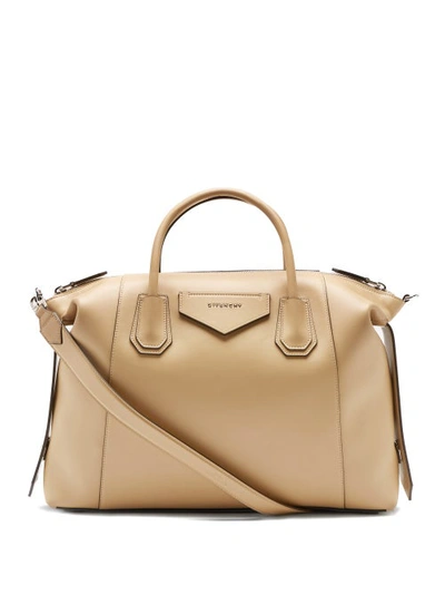 Givenchy Antigona Soft Medium Leather Bag In Beige