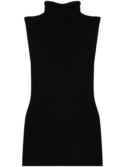 St Agni Toyo Sleeveless Knitted Top In Schwarz