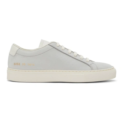 Common Projects Blue Nubuck Achilles Low Sneakers In 1414 Ice